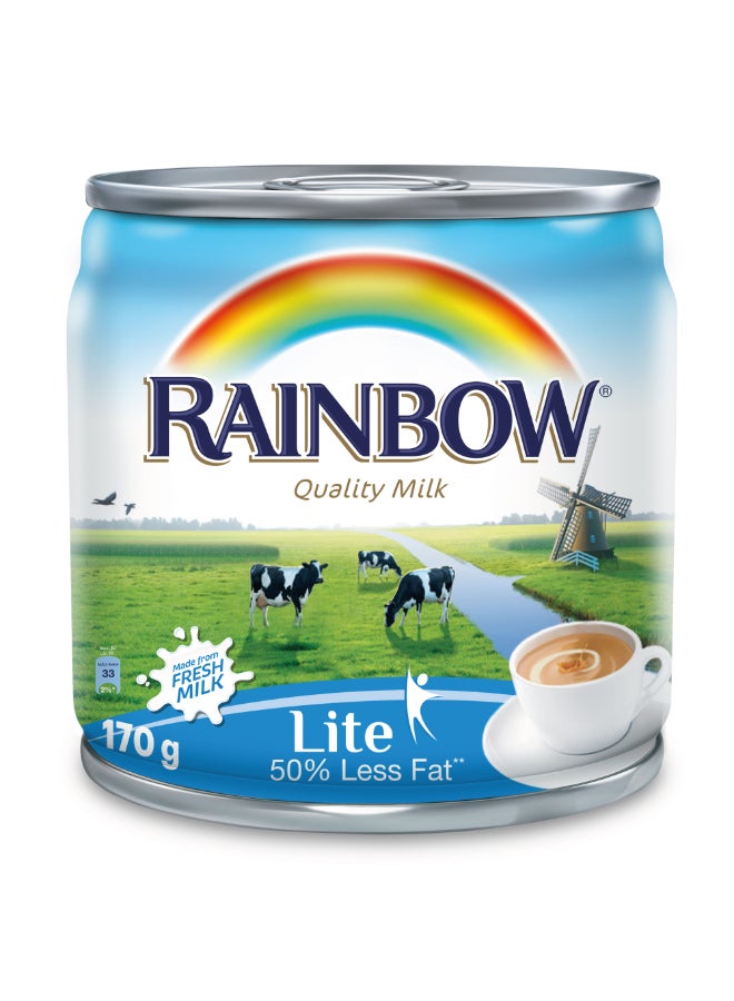 Rainbow Quality Lite Fresh Milk 170grams  - Image 1