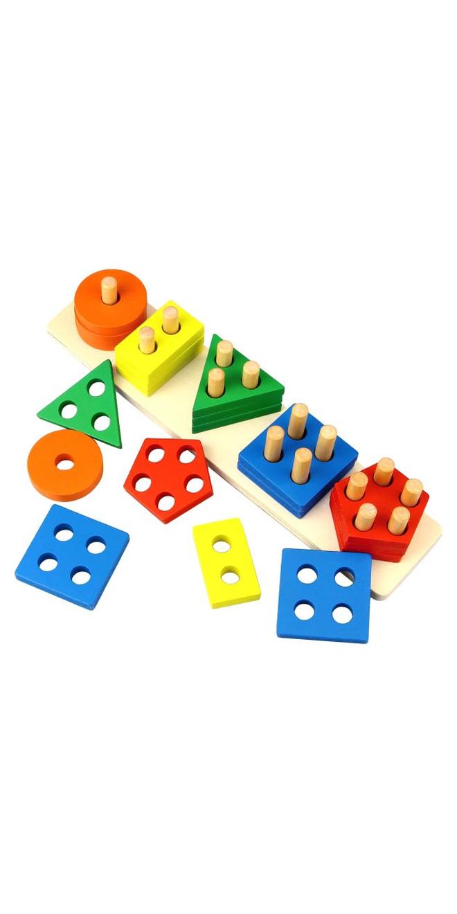 دريم بارك مجموعة تصنيف وتكديس الأشكال الخشبية مكونة من 21 قطعة - Image 1