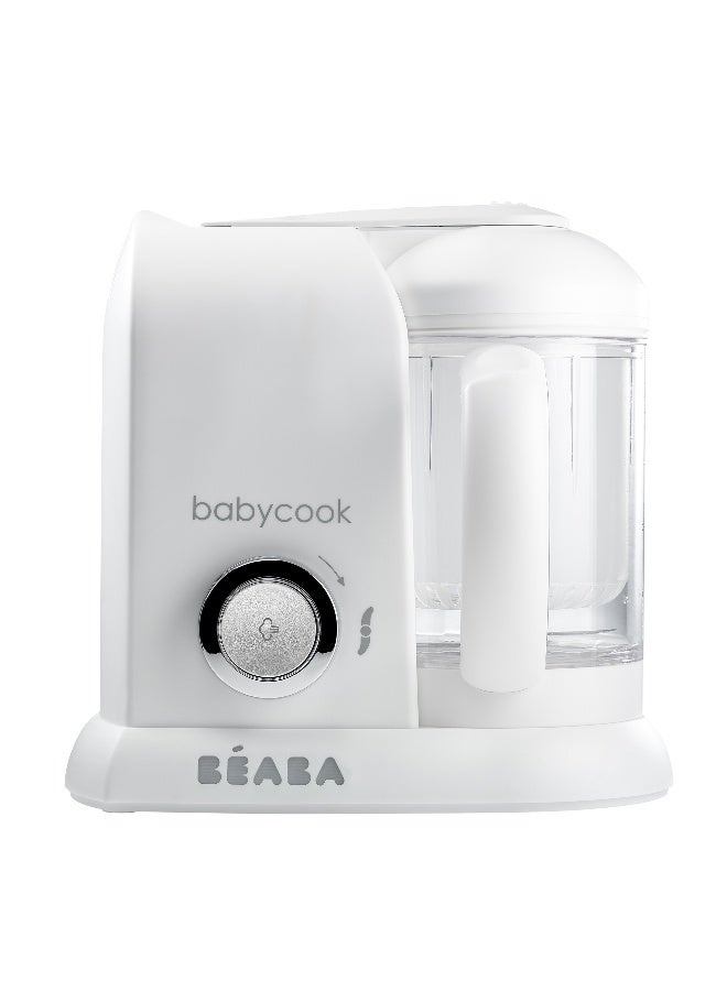 BEABA Babycook Solo Baby Food Maker - 4 In 1 Baby Food Processor, Blender And Cooker - Soft Steamer Cooking - Quick - Food Diversification For Your Baby - White And Silver - Image 1