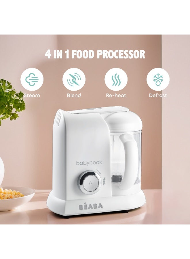 BEABA Babycook Solo Baby Food Maker - 4 In 1 Baby Food Processor, Blender And Cooker - Soft Steamer Cooking - Quick - Food Diversification For Your Baby - White And Silver - Image 5