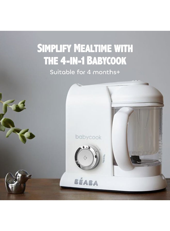 BEABA Babycook Solo Baby Food Maker - 4 In 1 Baby Food Processor, Blender And Cooker - Soft Steamer Cooking - Quick - Food Diversification For Your Baby - White And Silver - Image 3