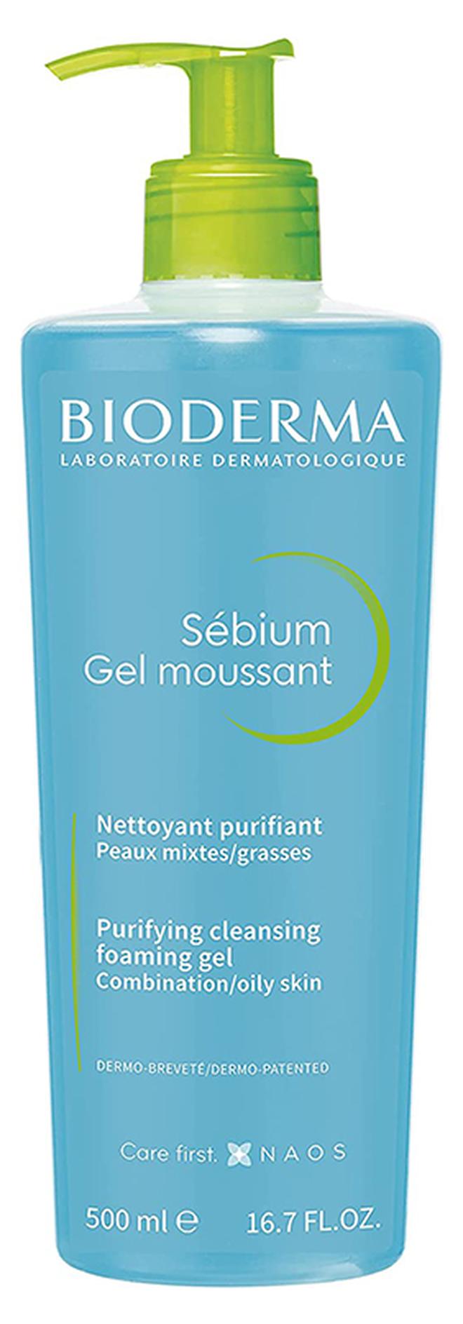 Bioderma Sebium Moussant Purifying Cleansing Foaming Gel Blue 500ml - Image 1