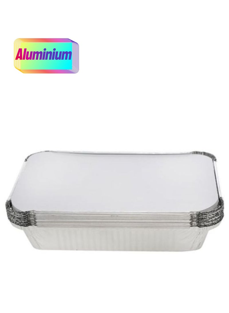 Hotpack 10-Piece Disposable Aluminium Foil Food Take Away Container Silver 10x420ml - Image 1