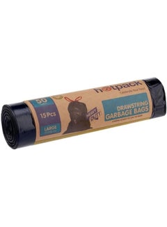 Hotpack 15-Piece Heavy Duty Garbage Large Bags 50 Gallon Black 75x103cm  - Image 5