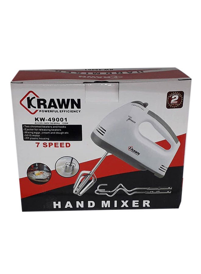 KRAWN 7-Speed Hand Mixer 120 W KW-49001 White - Image 4