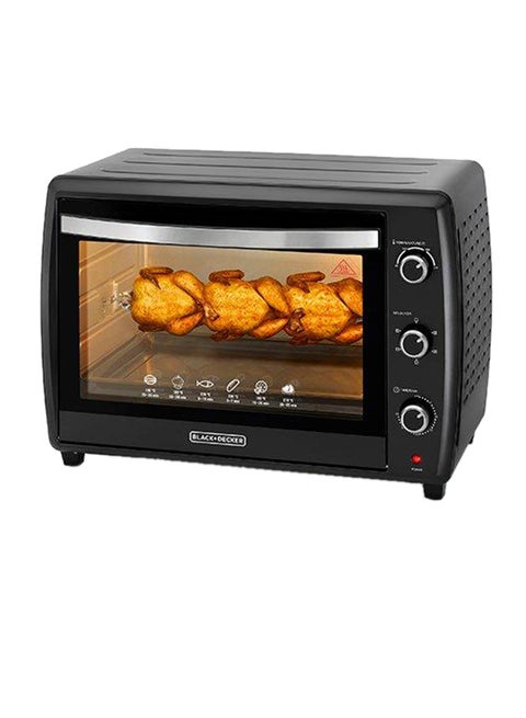 Toaster Oven with Double Grill,  90-230° Temp Control, Double Glass Door, Stainless Steel Interior, Multiple Accessories for Baking & Broiling, 55 L 2000 W TRO55RDG-B5 Black