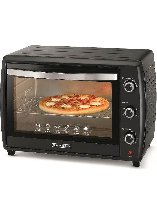 BLACK+DECKER Toaster Oven, Adjustable 90-230°C Thermostat, Double Grill with Convection, Glass Door for Safety, Rotisserie Function, Anti-Rust Stainless Steel Interior, 70 L 2200 W TRO70RDG-B5 Black - Image 5