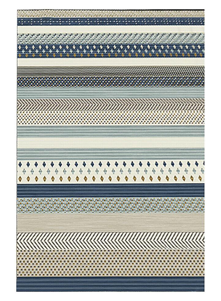 GOOTOY Interior Remodeling Warm Living Luxurious Printed Rectangular Anti-Slip Carpet Blue/Beige/Grey 140x200cm - Image 1
