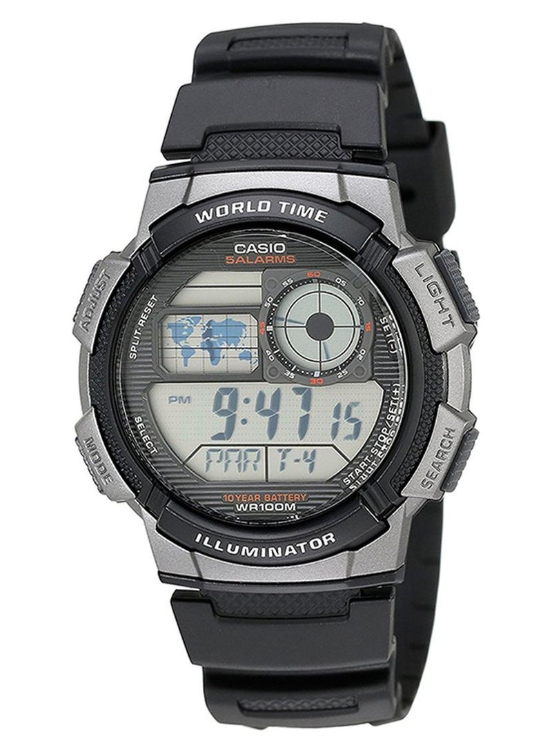 كاسيو ساعة يد شبابية رقمية مقاومة للماء طراز AE-1000W-1BVDF- قياس 44 مم - لون أسود للرجال - Image 1