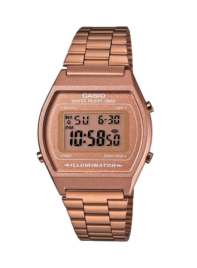 كاسيو ساعة يد رقمية مقاومة للماء من مجموعة فينتاج يوث طراز B640WC-5ADF - قياس 35 مم - لون ذهبي وردي للنساء - Image 1
