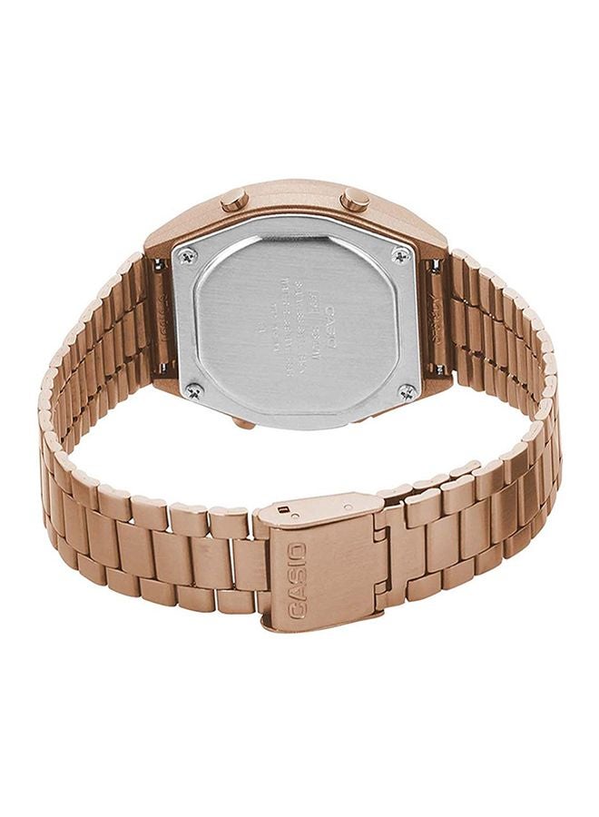 كاسيو ساعة يد رقمية مقاومة للماء من مجموعة فينتاج يوث طراز B640WC-5ADF - قياس 35 مم - لون ذهبي وردي للنساء - Image 2