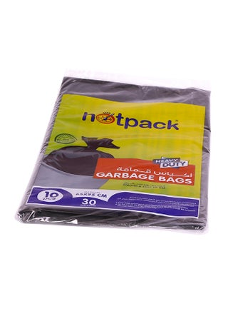Hotpack Disposable Plastic Heavy Duty Strong & Biodegradable Black Garbage Bags 65x95cm, 10 Pieces Black 65x95cm