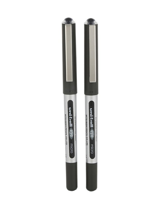 Uniball UB-150 Eye Roller Ball Pens Set 0.5 mm Black/Silver