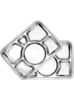 ALMUFARREJ 6 Piece Stainless Steel Divided Dish Silver  - Image 2