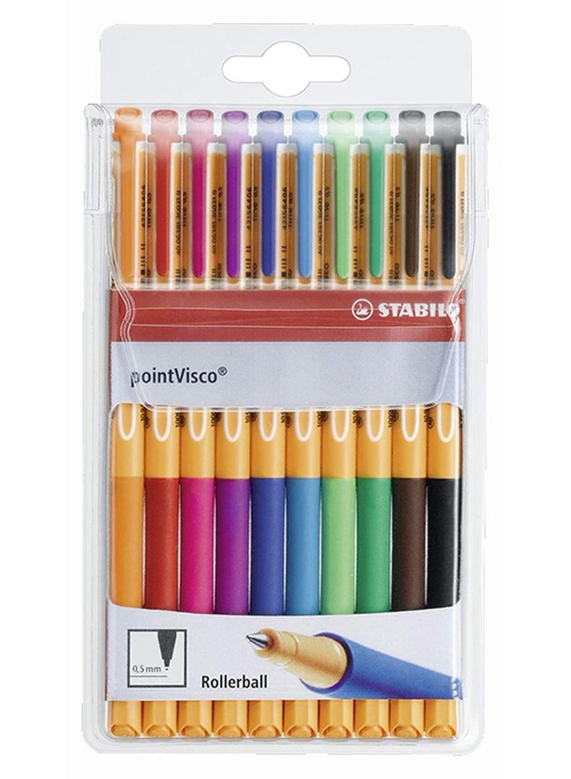 ستابيلو أقلام حبر سائل بوينت فيسكو من ستابيلو بألوان متنوعة - مجموعة مكونة من 10 قطع - Image 1