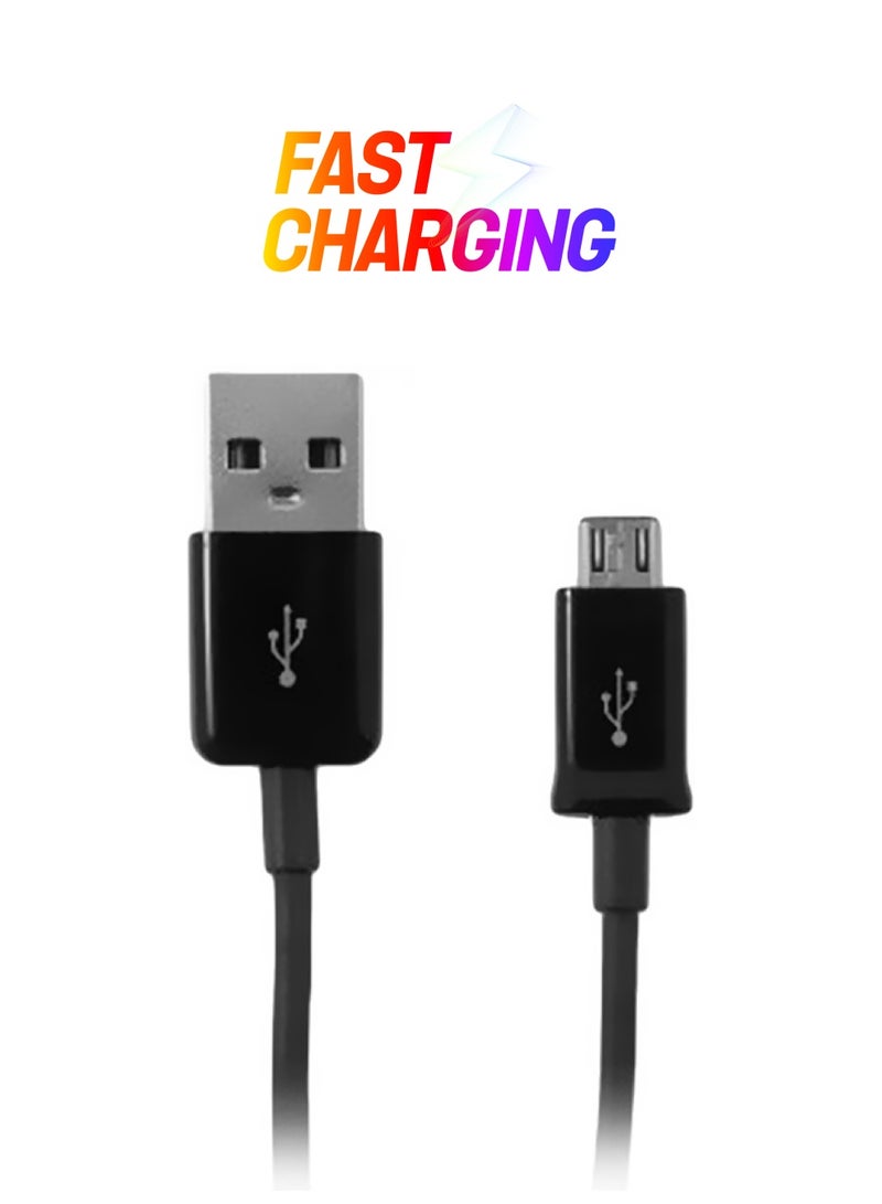 Micro USB Data Sync Charger Cable Black/Silver