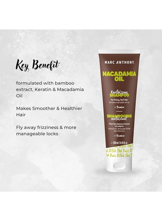 Marc Anthony Macadamia Oil Revitalizing Shampoo, Infused With Bamboo, Softens And Adds Shine, 250Ml Multicolour 250ml - Image 3