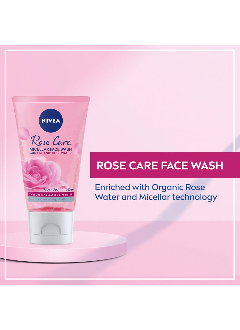 نيفيا ماء ميسيلار روز كير لتنظيف الوجه بخلاصة الزهور العضوية، مناسب لكل أنواع البشرة - Image 5