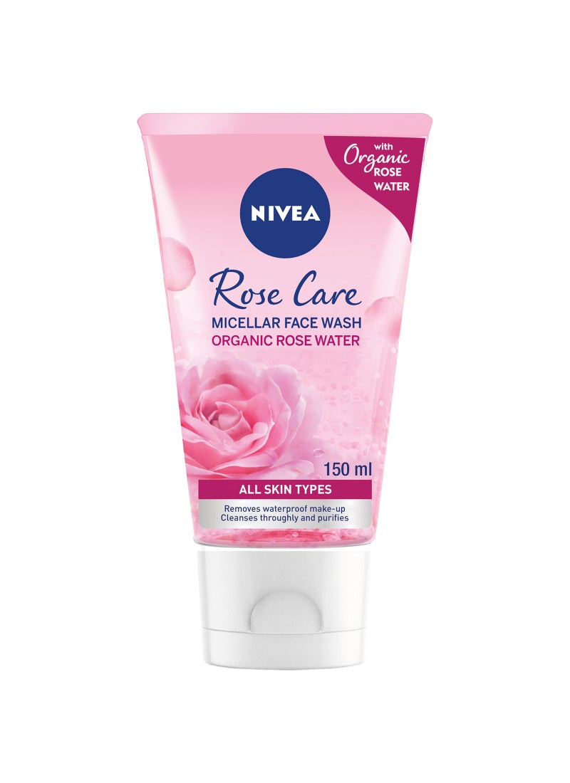 نيفيا ماء ميسيلار روز كير لتنظيف الوجه بخلاصة الزهور العضوية، مناسب لكل أنواع البشرة - Image 1