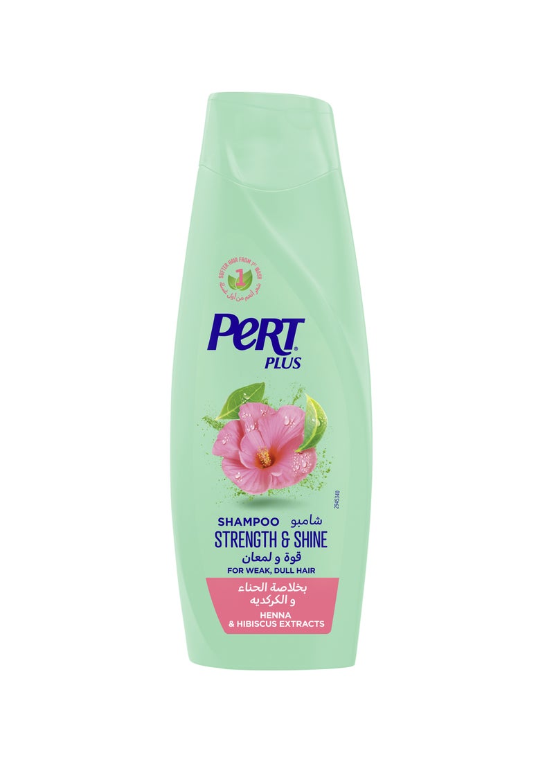 PERT PLUS Strength And Shine Shampoo For Weak Dull Hair With Henna And Hibiscus Extract 400ml - Image 1