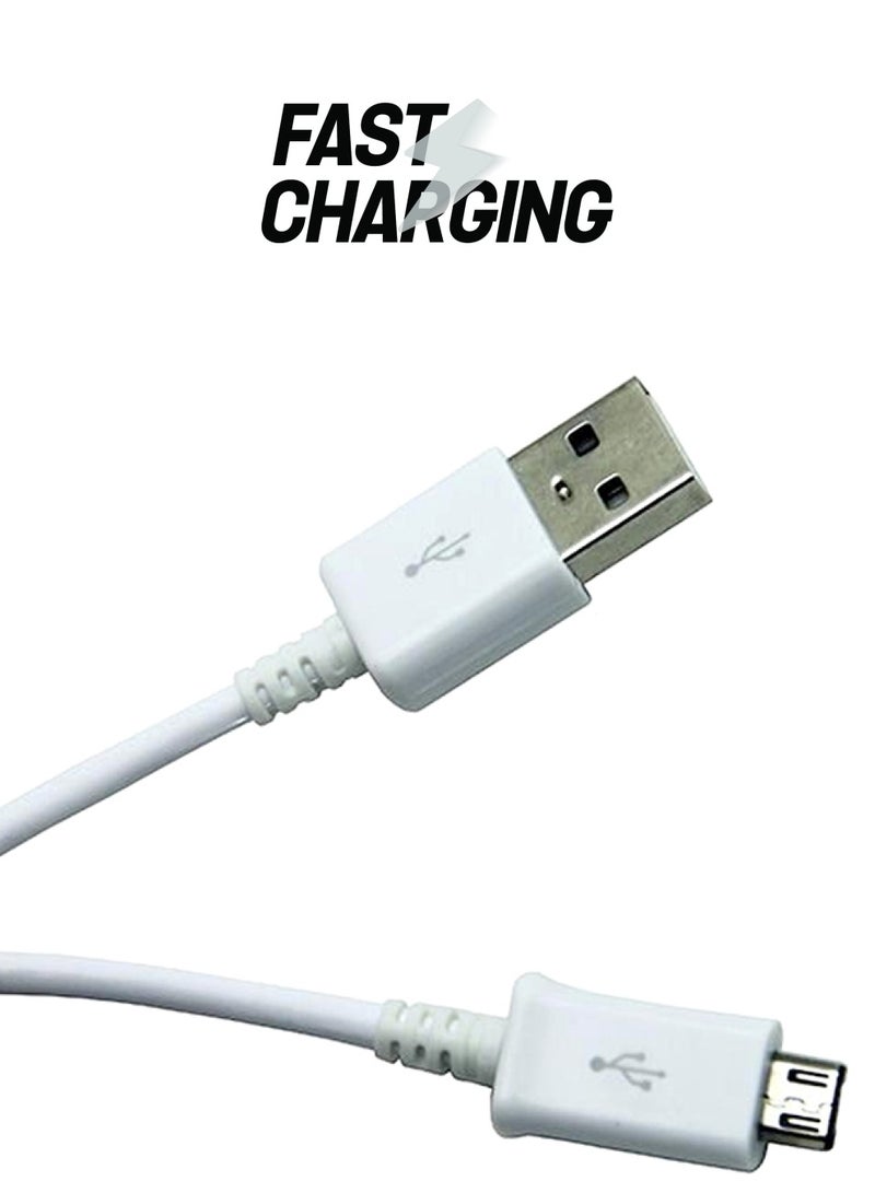 Micro USB Data Sync Charging Cable White/Silver