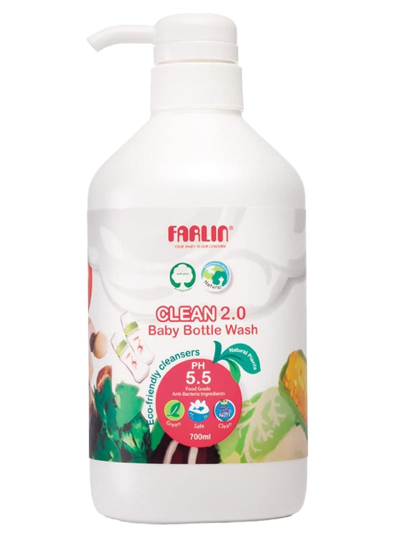 FARLIN Baby Bottle Wash 700ml – Plant Based Natural, Safe And Non-Toxic with Neutral PH Cleaner for Bottles, Pacifiers And Accessories - Image 1