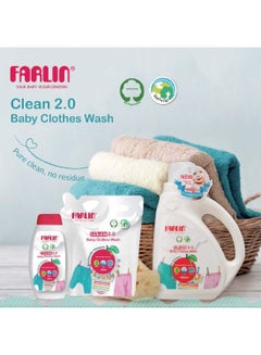 FARLIN Clean 2.0 Baby Clothing Detergent Refill Pack 800ml – Gentle, Hypoallergenic And Stain-Removing Laundry Liquid  - Image 5