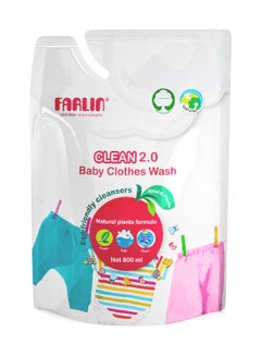 FARLIN Clean 2.0 Baby Clothing Detergent Refill Pack 800ml – Gentle, Hypoallergenic And Stain-Removing Laundry Liquid  - Image 1