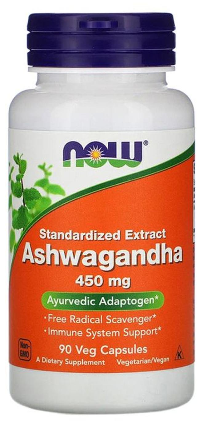 Now Foods Ashwagan 450mg Ayurvedic Adaptogen Dietary Supplement 90 Veg Capsules - Image 1