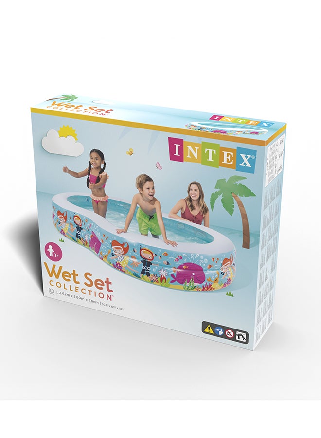 INTEX - Intex Swim Center® Snorkel Fun Inflatable Pool – Durable, Comfortable, Easy Setup for Summer Fun 2.62x1.60x46cm - Image 1
