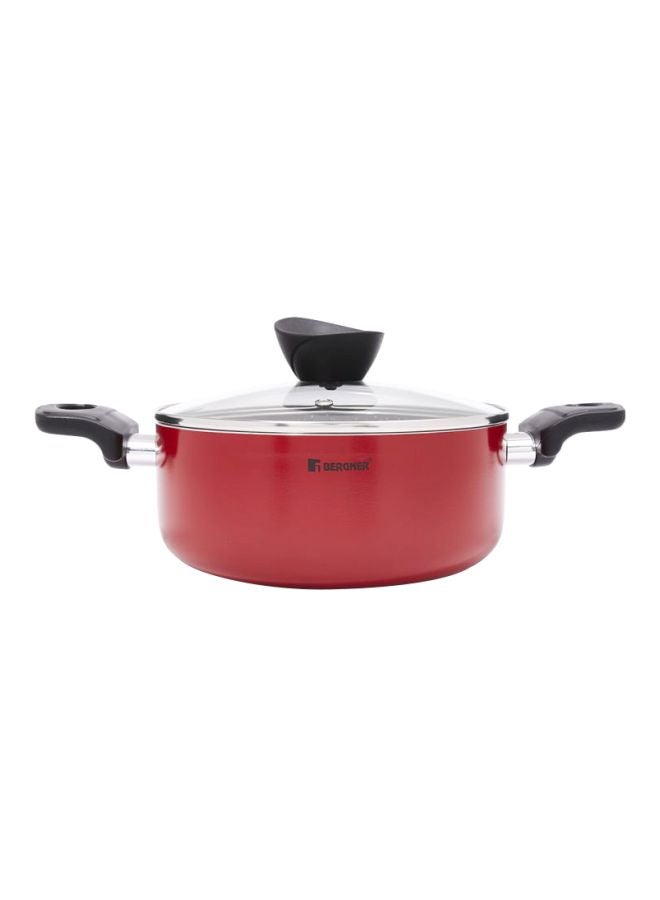 BERGNER Non-Stick Casserole Dish With Lid Red 20cm - Image 1