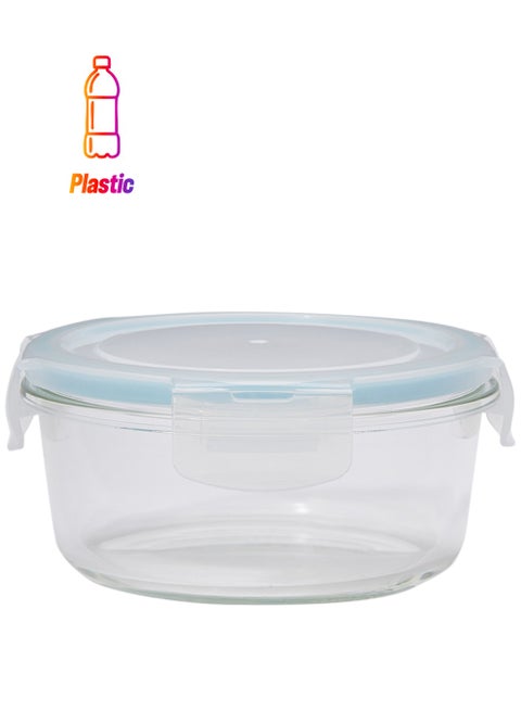 Boro Pro Round Food Storage Container With Lid Blue/Clear 570ml