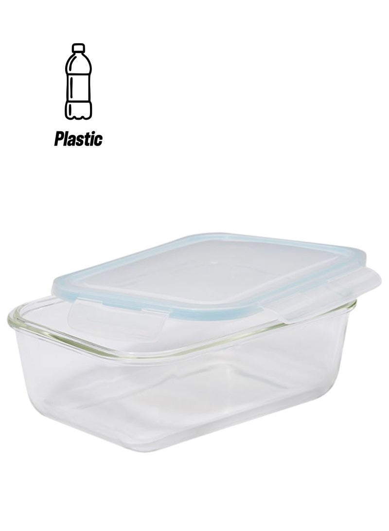 TALIONA - Boro Pro Rectangular Food Storage Container With Lid Blue/Clear 1860ml - Image 1