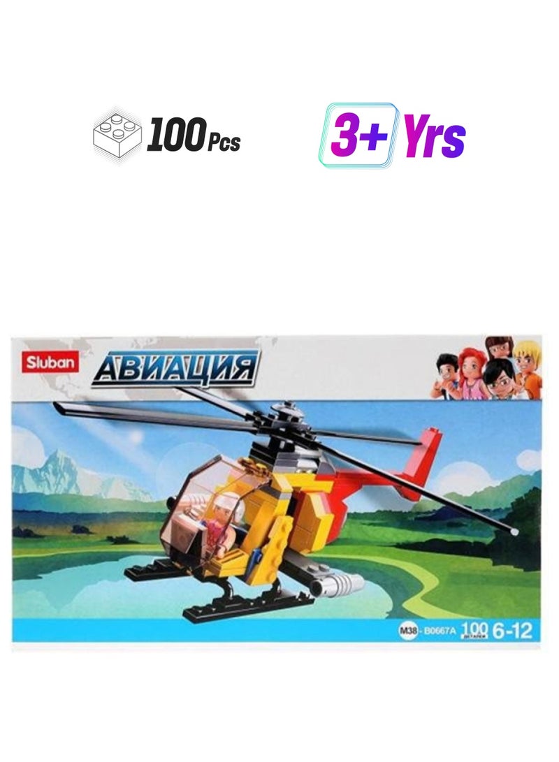 سلوبان طقم قطع بناء بتصميم طائرة هليكوبتر من 100 قطعة طراز M38-B0667A M38-B0667A 100 أكبر من3 سنوات - Image 1