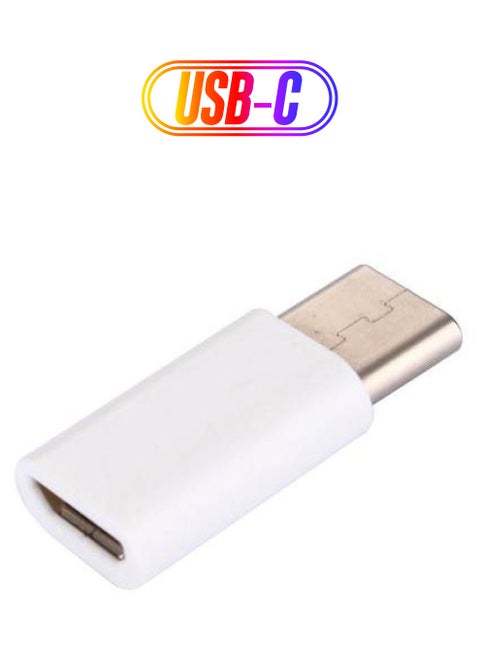 Type-C To Micro USB Adapter White