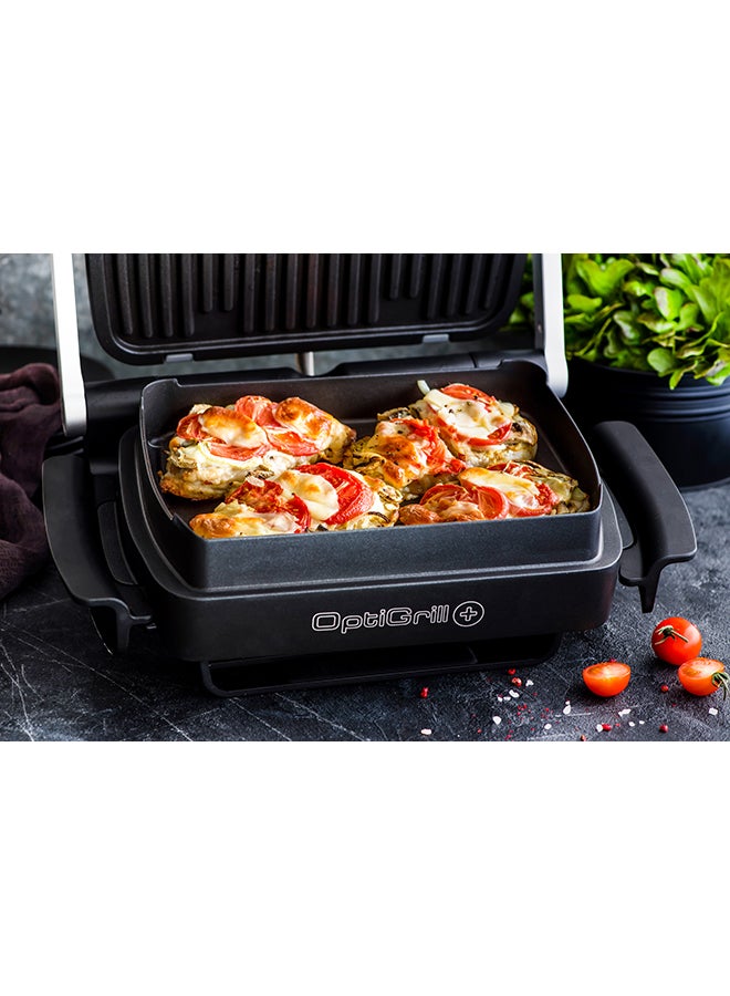 Tefal - indoor Electric Grill, Optigrill Plus/BBQ. With snacking and baking accessory, 2 Years Warranty 2000 W GC715D28 Stainless Steel / Black - Image 1