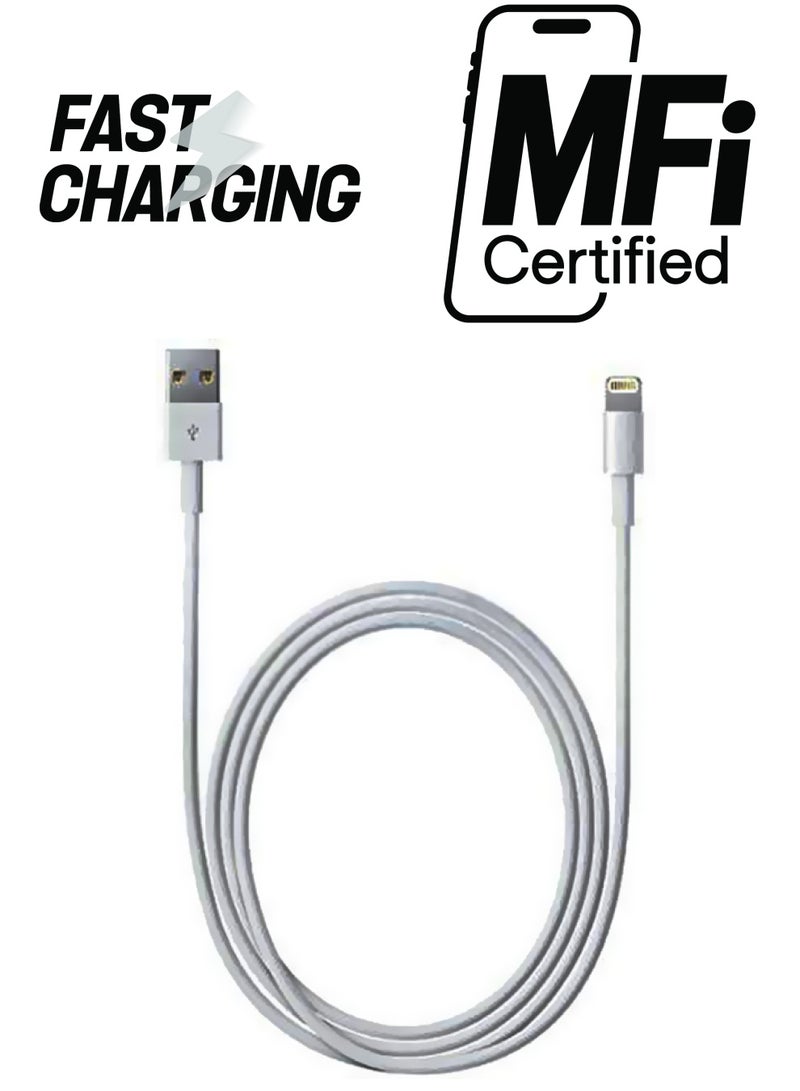كابل Lightning للشحن ومزامنة البيانات أبيض - Image 1