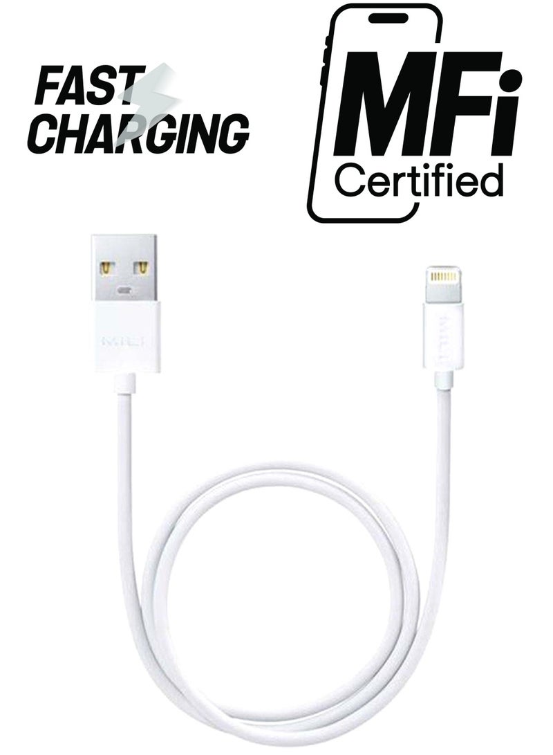 8-Pin Lightning To USB Data Sync Charging Cable White - Image 1
