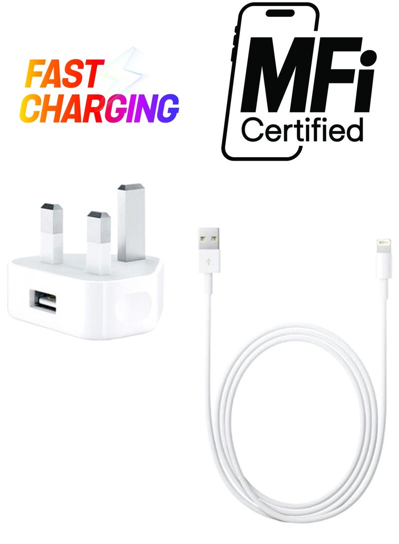 3-Pin Wall Charger With Cable White - Image 1