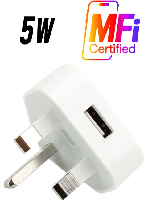 USB Charger Adapter For Apple iPhone 4/5 iPad iPod Touch White/Silver
