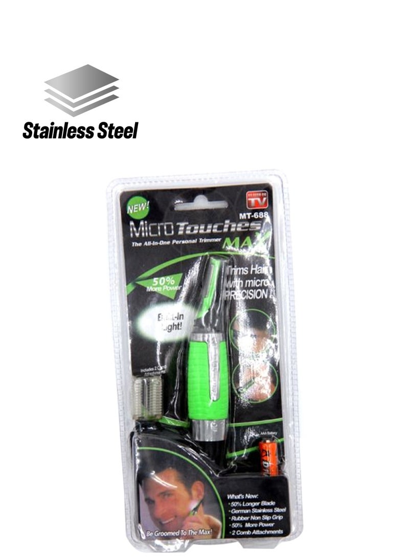 Micro Touch - Hair Trimmer For Men With LED Light Green/Silver - Image 1