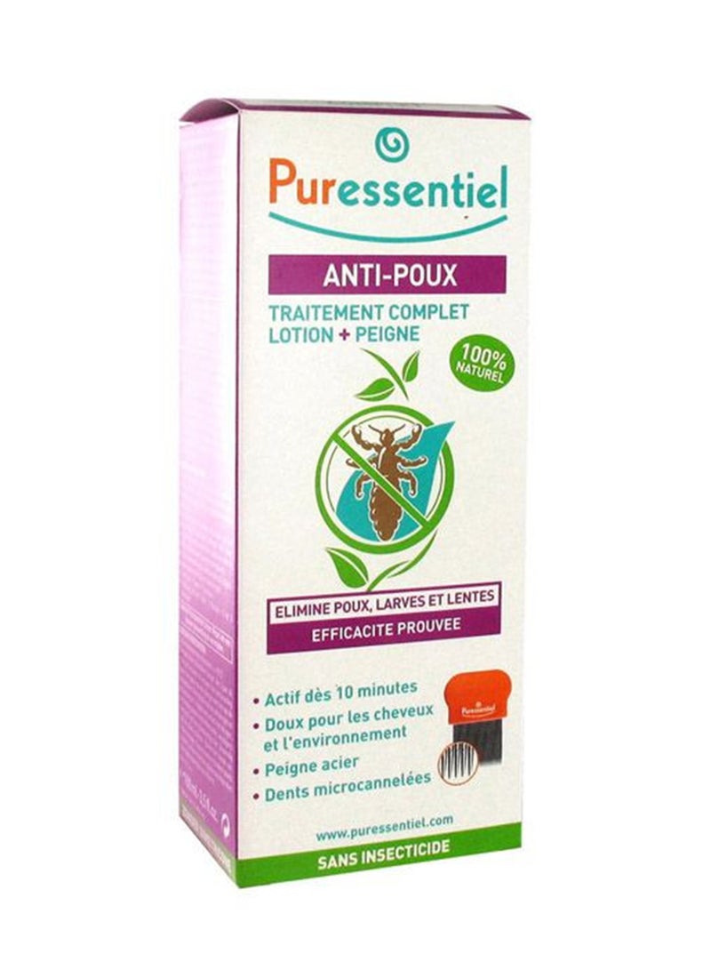 Puressentiel - Anti Head Lice Treatment Lotion And Comb 100% Natural Origin 100% Efficacy Lice Larvae And Nits 10Ml 100ml - Image 1