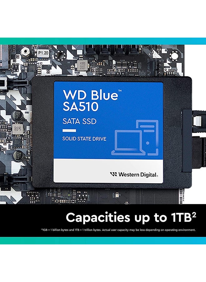 دبليو دي - محرك أقراص صلبة أزرق سعة 1 تيرابايت ثلاثي الأبعاد ناند ساتا SSD - طراز Wds100T2B0A 1 TB - Image 1