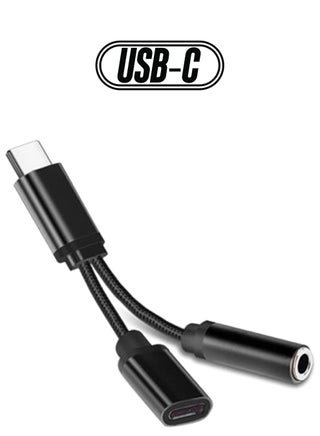 2 In 1 USB Type-C Charging Cable With Audio Cable Black - pnsku/N22442396A/45/_/1738266474/4fa26d2c-49b6-435f-abbf-f30203561d15