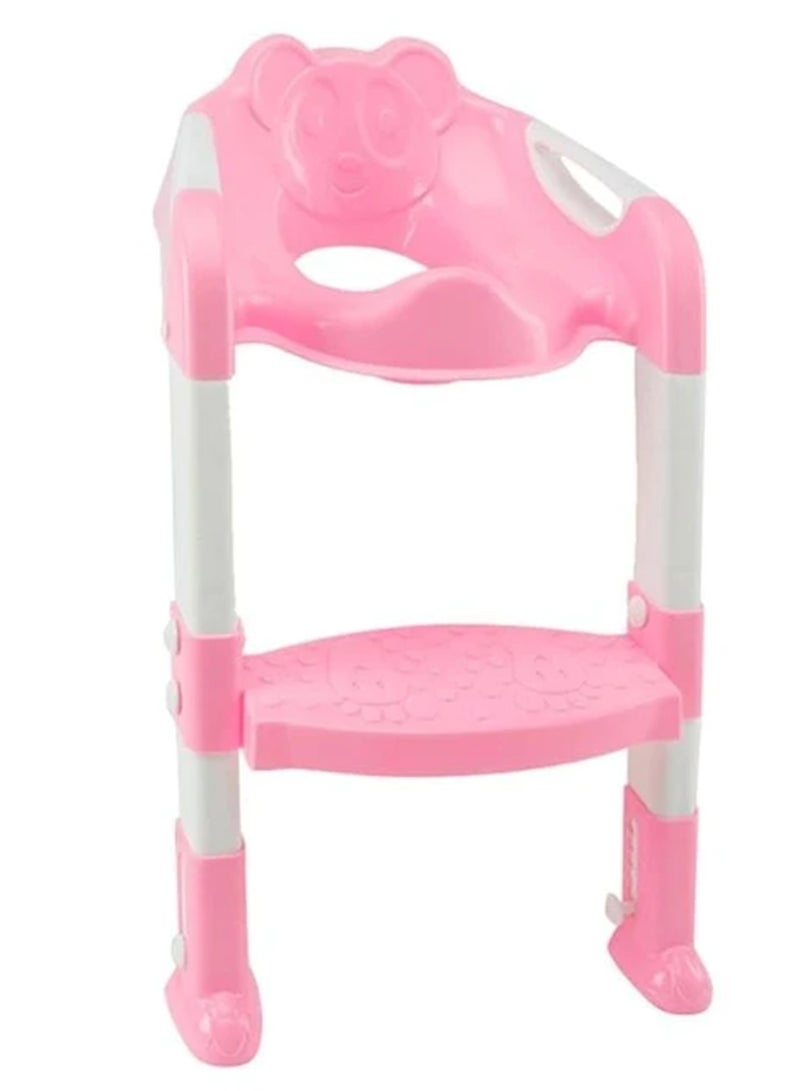 Generic Adjustable Design Ladder Potty Training With Handles For 12 Months+, Pink And white  - Image 1
