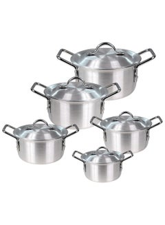 10-Piece Aluminium Cookware Set Silver