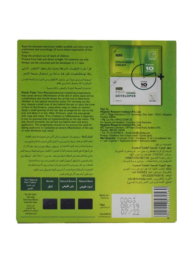 Streax Insta Natural Cream Hair Colour Natural Black 15ml - Image 2