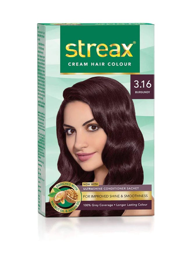Streax Hair Colour Creme Burgundy 3.16 - Image 1