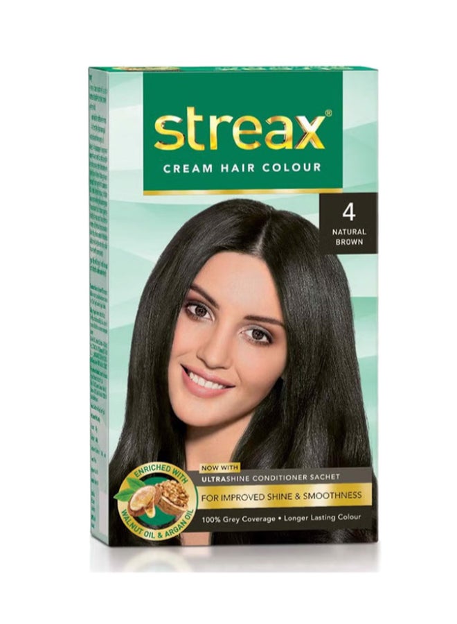 Streax Cream Hair Colour Natural Brown 4 - Image 1