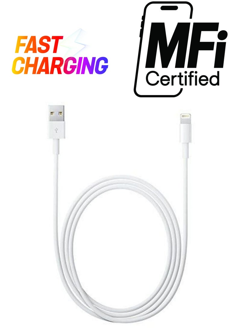 USB Charging Cable For Apple Devices White - Image 1